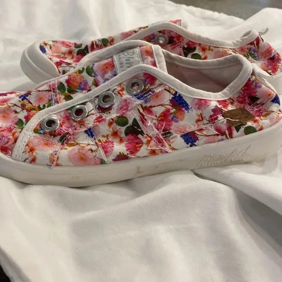 💚 Blowfish | Distressed Floral Laceless low rider sneakers - kids size 2 - Picture 6 of 7